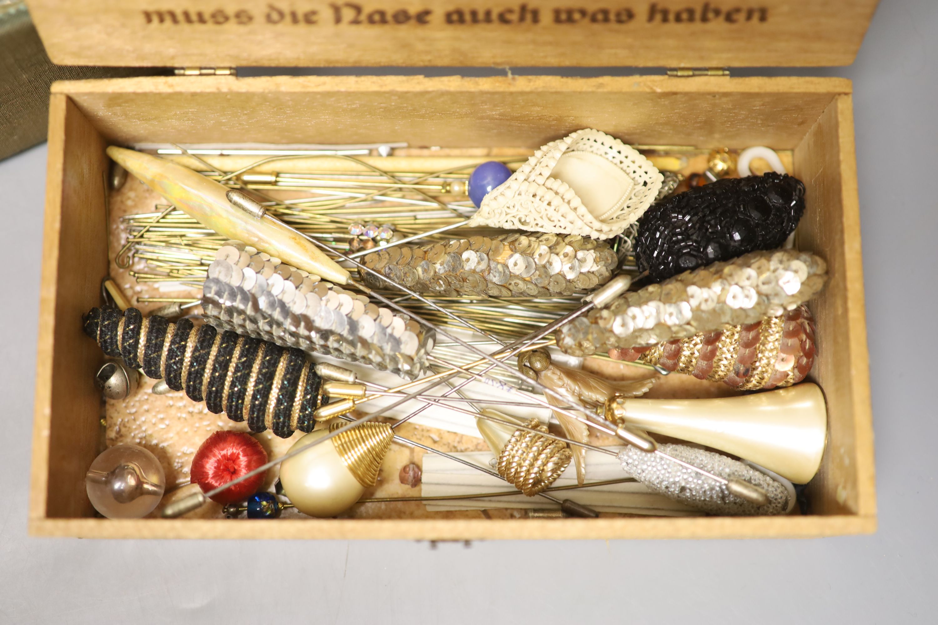 A quantity of mixed costume jewellery and hairpins.